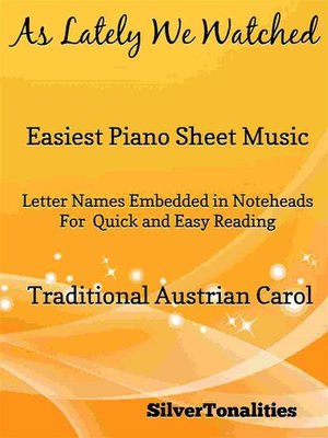 cover image of As Lately We Watched Easiest Piano Sheet Music